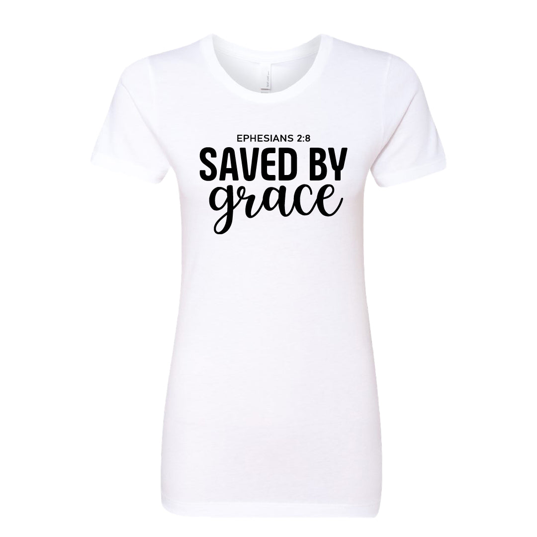 GRACEFUL "Saved by Grace" Women's T-Shirt – Inspiring Christian Tee for Men