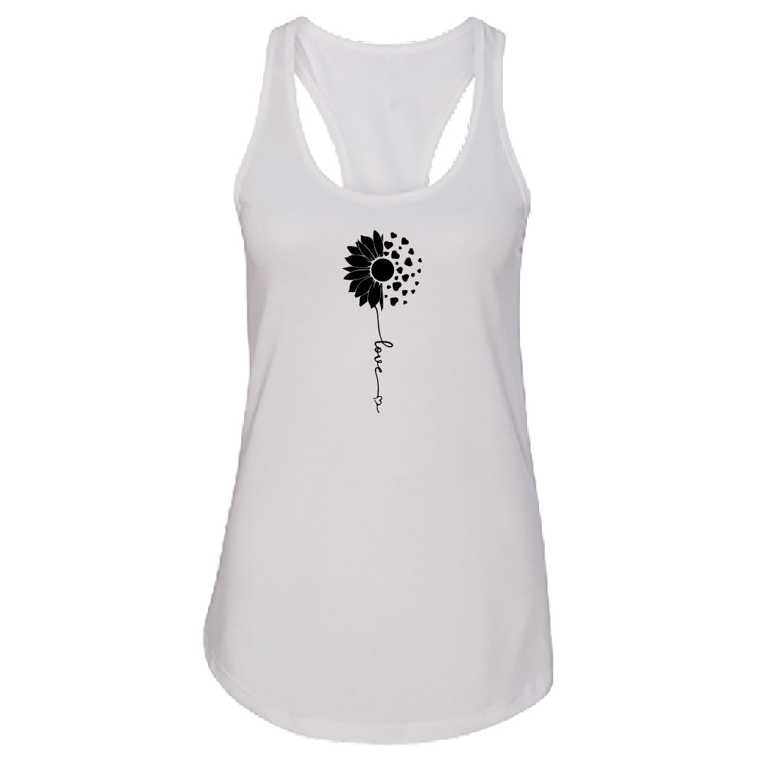 HEARTFELT Sunflower Love Racerback Tank Top – Meaningful & Stylish Women's Tee