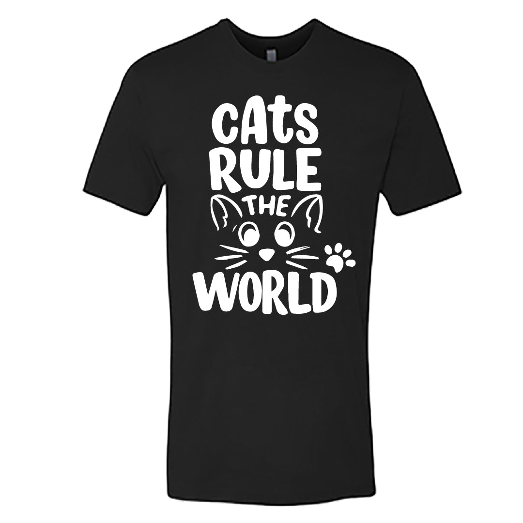 "Cats Rule the World" Men's / Unisex T-Shirt – The Purr-fect Tee for Every Cat Dad