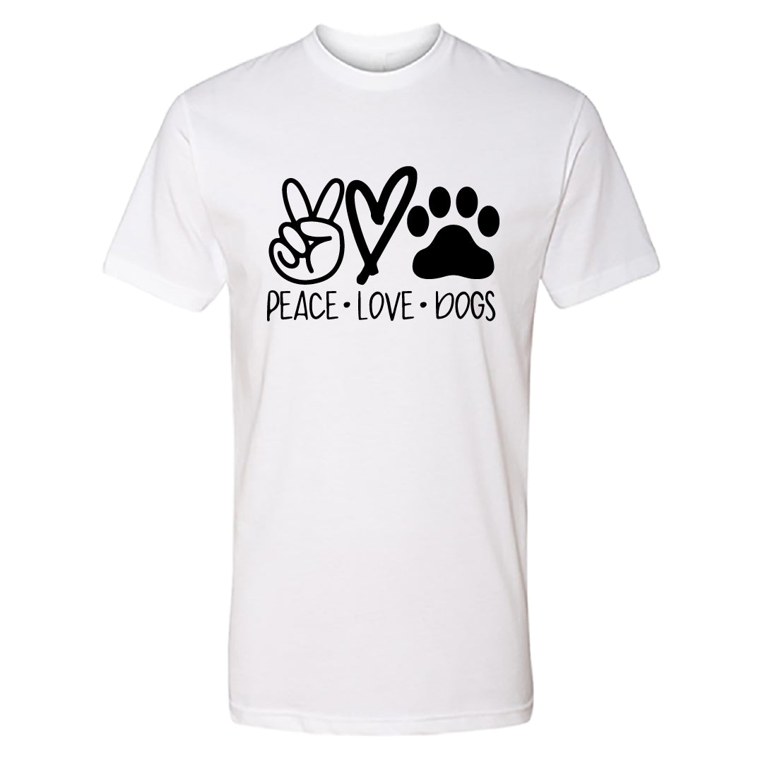 HEARTFELT "Peace Love Dogs" Men's T-Shirt – Fun & Comfy Dog Lover Tee