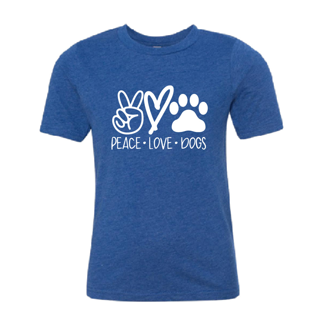 HEARTFELT "Peace Love Dogs" Youth T-Shirt – Fun & Comfy Dog Lover Tee