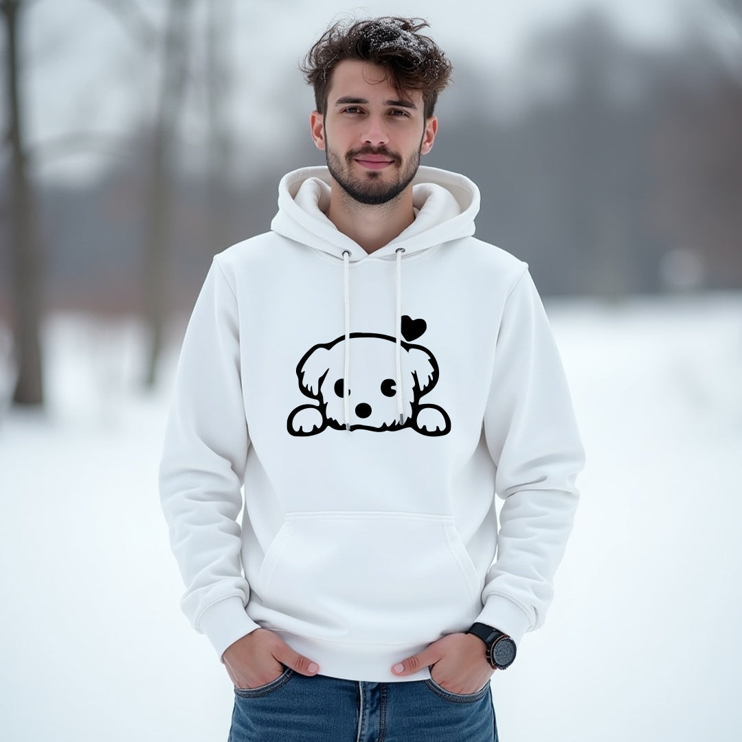 ADORABLE Peeking Dog Unisex Hoodie – Heartfelt & Cozy Pet Lover Sweatshirt