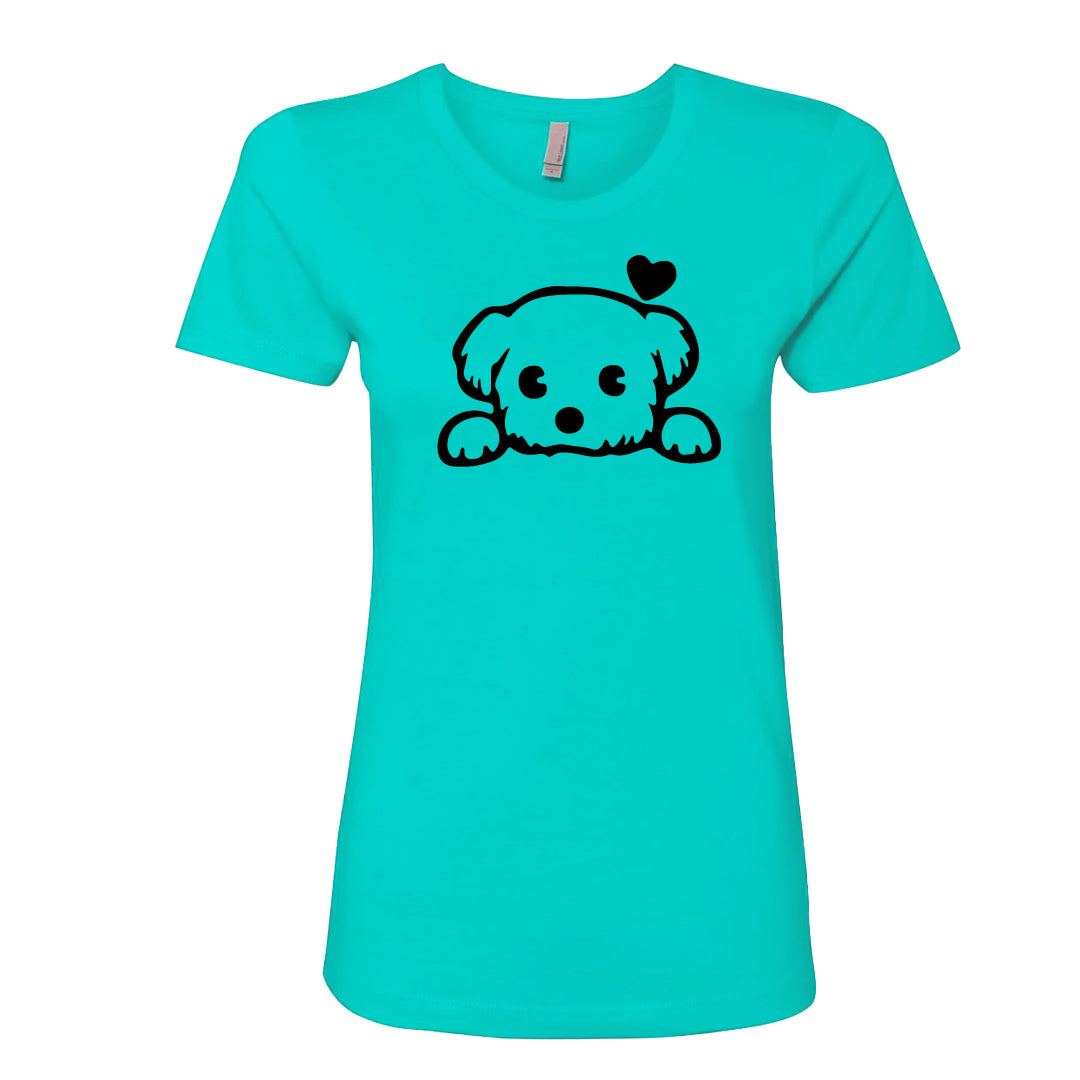 ADORABLE Peeking Dog Women's T-Shirt – Heartfelt & Comfy Dog Lover Tee