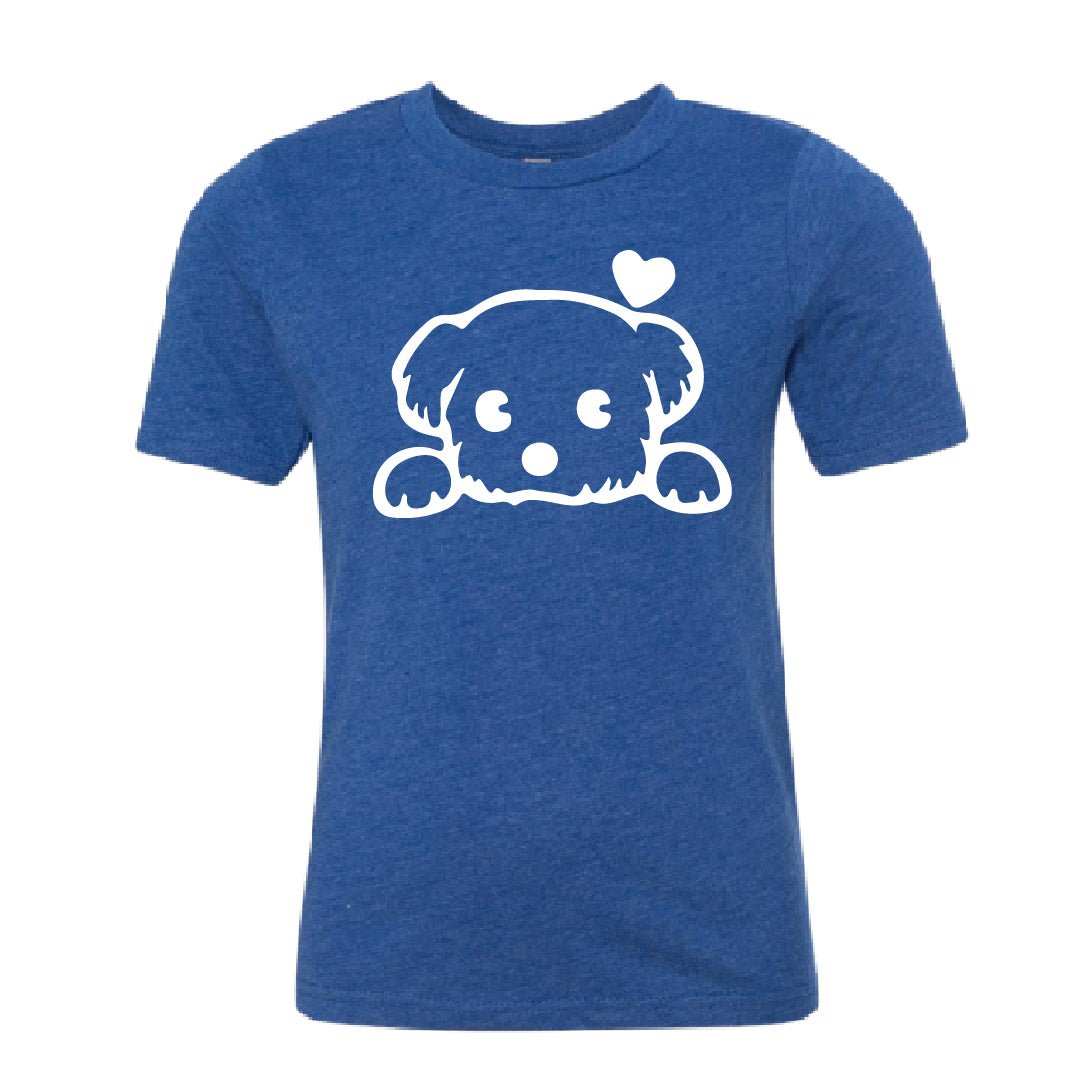 ADORABLE Peeking Dog Youth T-Shirt – Heartfelt & Fun Kids' Tee