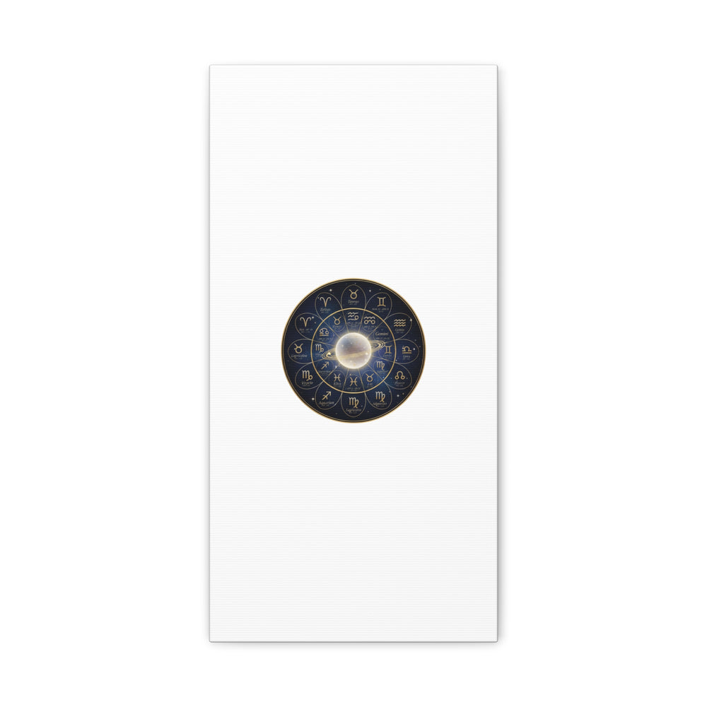 Zodiac Constellation Wheel Canvas, Astrology Art Print | Gold Foil Galaxy