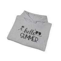 Gildan 18500 | Unisex "Summer Holiday" Sunset Graphic Hoodie – Tropical Palm & Wave Design – Premium Coastal Fleece Pullover