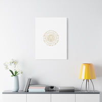 Gold Leo Zodiac Canvas, Astrological Constellation Art | Metallic Lion Wall Art
