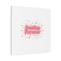 Besties Forever Canvas | Galentine’s Friendship Wall Art, Pink Confetti