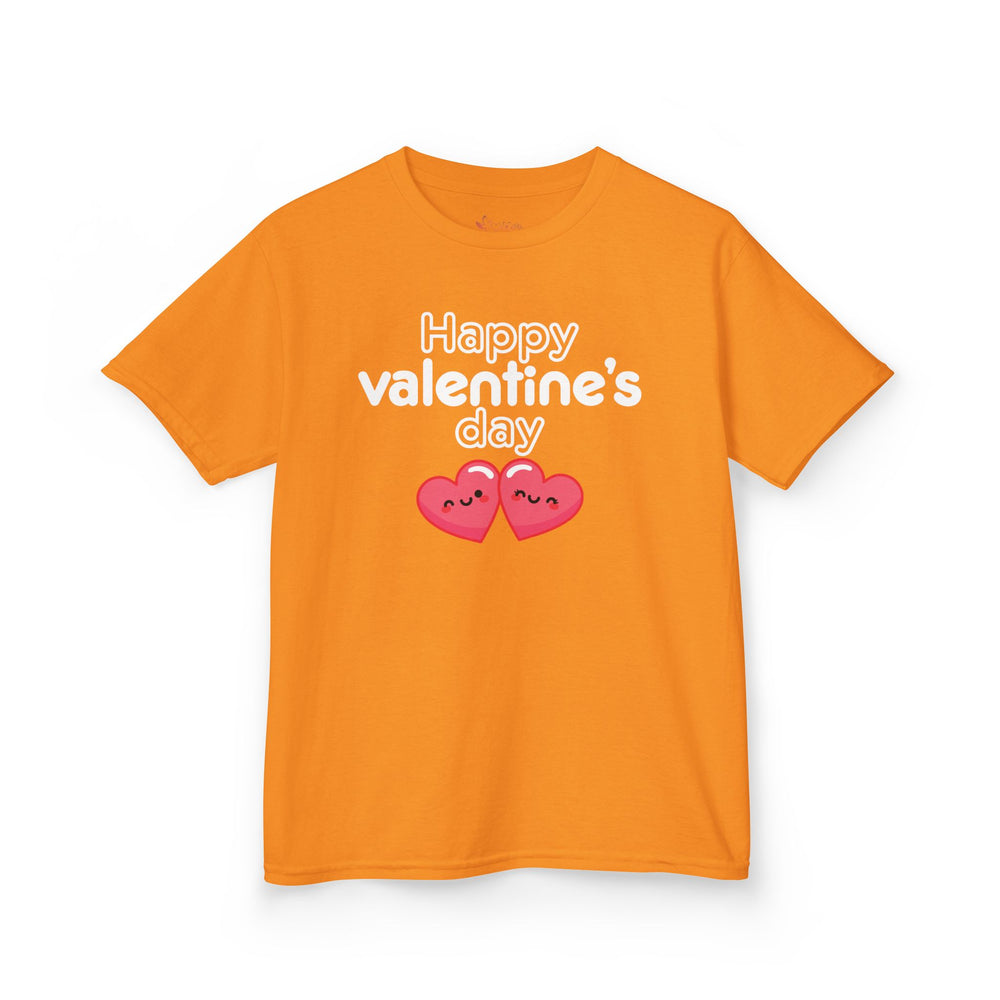 Kids Happy Valentine’s Day T-Shirt – Youth Modern Typography Graphic Tee – Soft Cotton Holiday School Shirt for Boys & Girls