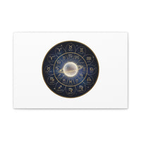 Zodiac Constellation Wheel Canvas, Astrology Art Print | Gold Foil Galaxy