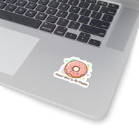 Donut Worry Be Happy Donut Sticker | Food Pun, Cute Snack Humor