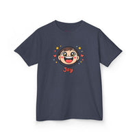 Gildan 5000B | "Joy" Sparkle Character Kids' Tee | Fun & Comfortable Youth T-Shirt | Kids T‑Shirt — Cute Smiling Character "Joy" Graphic