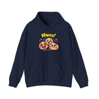 Gildan 18500 | Unisex "Happy!" Cartoon Emoji Hoodie – Heavy Blend Graphic Sweatshirt – Cute & Playful Streetwear Pullover | Happy emoji cartoon hoodie | kawaii minimal, thick outline