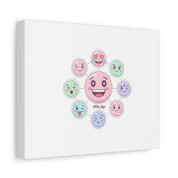 Hand-Drawn Emoticon Sticker Pattern Canvas | Cute Emoji Repeat Print