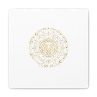 Gold Leo Zodiac Canvas, Astrological Constellation Art | Metallic Lion Wall Art