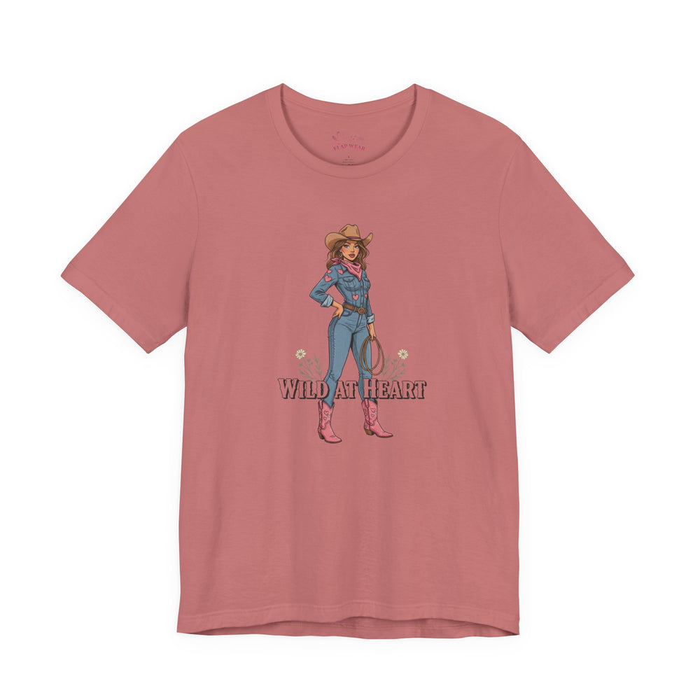 Bella+Canvas3001 | Wild at Heart Cowgirl Tee | Western Valentine, boot heart design