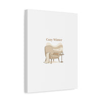 Cozy Winter minimal line art Canvas | Slow Life, soft life neutral wall decor