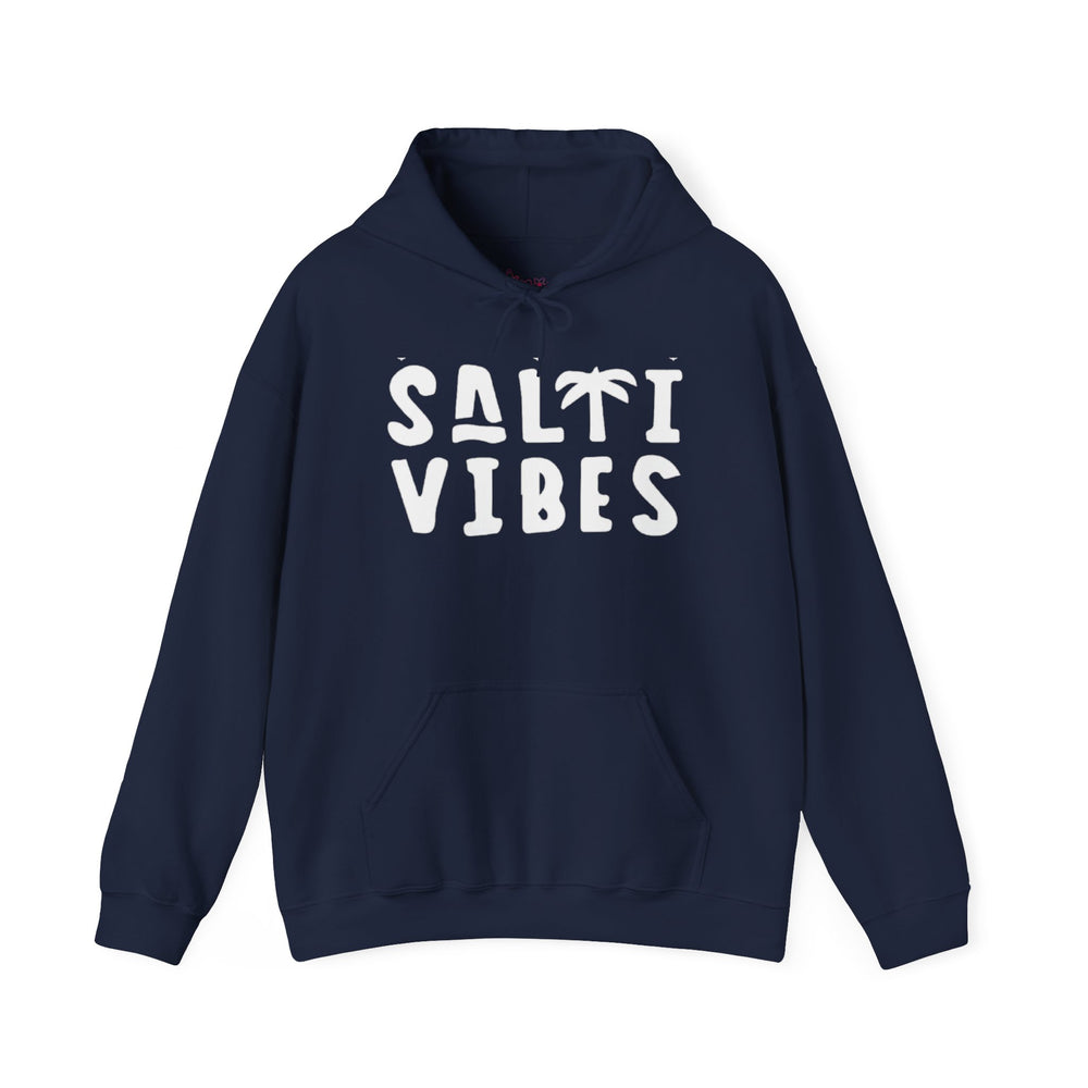 Gildan 18500 | Unisex "Salti Vibes" Palm Tree Graphic Hoodie – Tropical Coastal Fleece – Premium Soft Beachwear Pullover