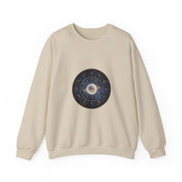 Zodiac Wheel Constellation Crewneck Sweatshirt | Astrology Cosmic Metallic