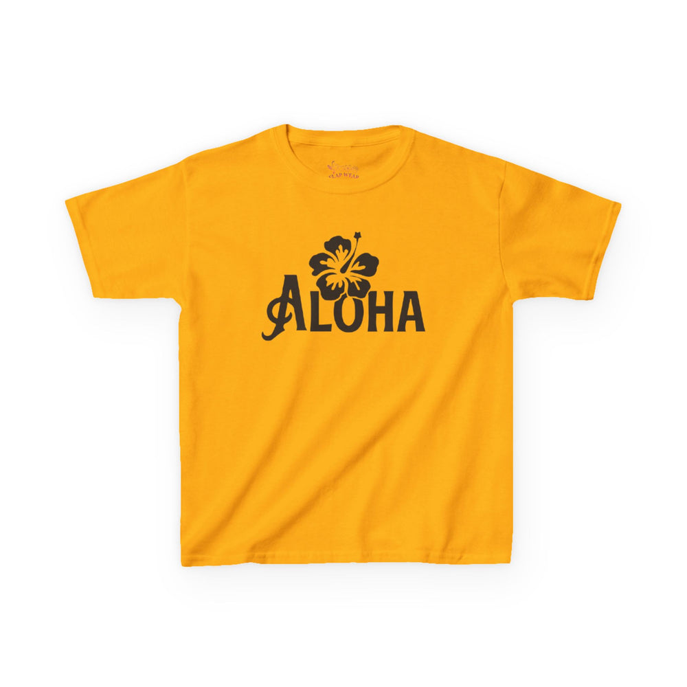 Gildan 5000B | Kids' Aloha Hibiscus Tropical T-Shirt - Soft Cotton Summer Tee