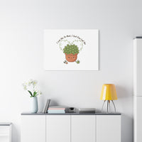 I Can't Even Leaf You Canvas, Plant Parent Pun | Sage Cream Botanical Art
