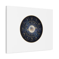 Zodiac Constellation Wheel Canvas, Astrology Art Print | Gold Foil Galaxy