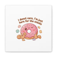 Donut Snacks Pun Canvas | Food & Snack Humor, Cozy Kawaii Art