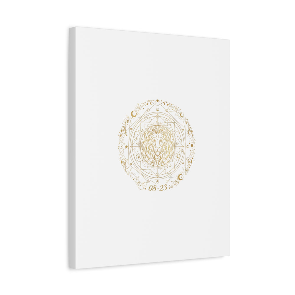 Gold Leo Zodiac Canvas, Astrological Constellation Art | Metallic Lion Wall Art