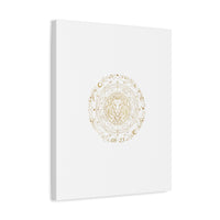 Gold Leo Zodiac Canvas, Astrological Constellation Art | Metallic Lion Wall Art