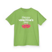 Kids Happy Valentine’s Day T-Shirt – Youth Modern Typography Graphic Tee – Soft Cotton Holiday School Shirt for Boys & Girls