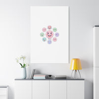 Hand-Drawn Emoticon Sticker Pattern Canvas | Cute Emoji Repeat Print