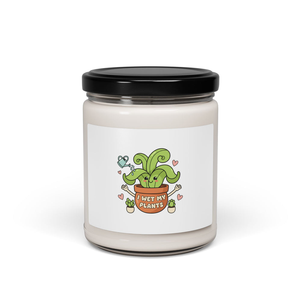 I Wet My Plants Candle | Soy Candle, Plant Parent Pun, Sage Cream Label