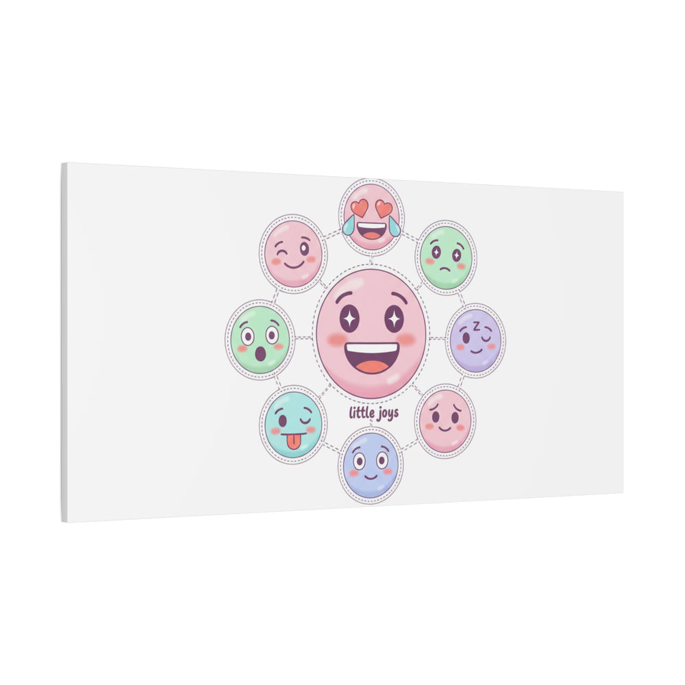 Hand-Drawn Emoticon Sticker Pattern Canvas | Cute Emoji Repeat Print