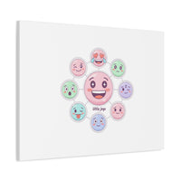 Hand-Drawn Emoticon Sticker Pattern Canvas | Cute Emoji Repeat Print