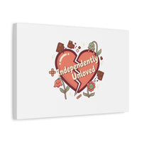 Independently Unloved Heart Print Canvas | Anti Valentine, Single Humor