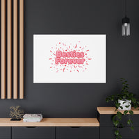 Besties Forever Canvas | Galentine’s Friendship Wall Art, Pink Confetti