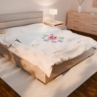 Hand-Drawn Emoticon Sticker Pattern Blanket | Cute Emoji Emoticon Pastel Throw