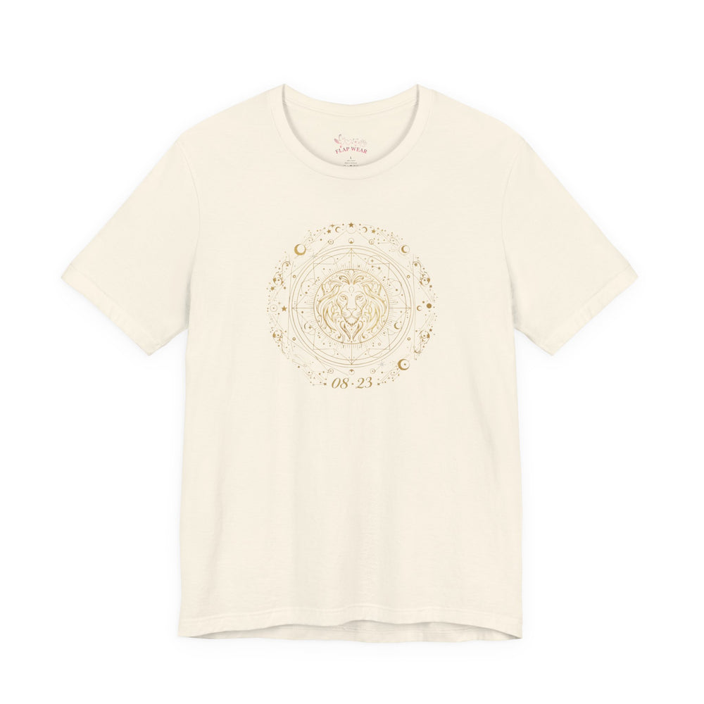 Bella+Canvas3001 | Leo Constellation Tee | Zodiac glyph, gold foil celestial design