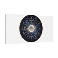 Zodiac Constellation Wheel Canvas, Astrology Art Print | Gold Foil Galaxy