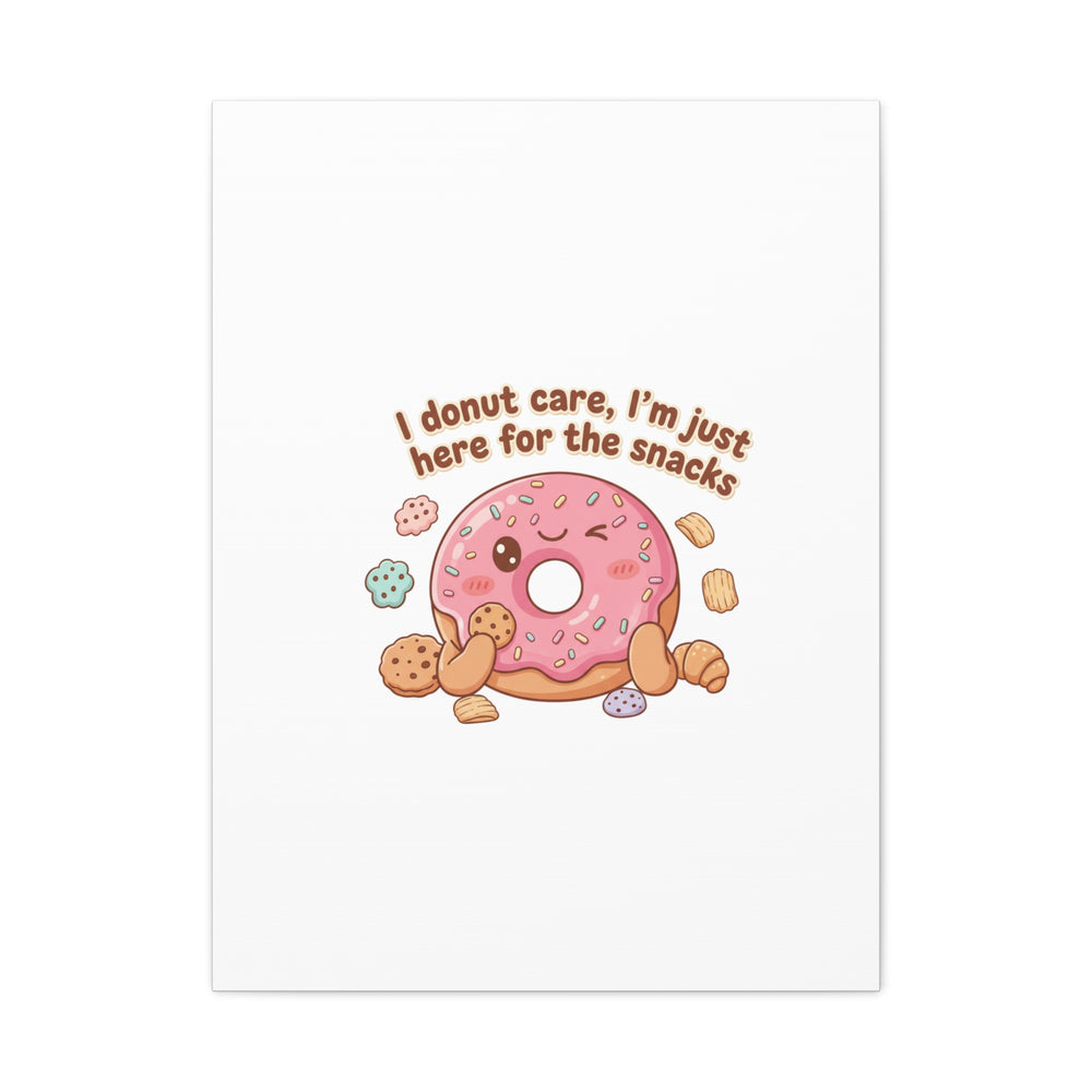 Donut Snacks Pun Canvas | Food & Snack Humor, Cozy Kawaii Art