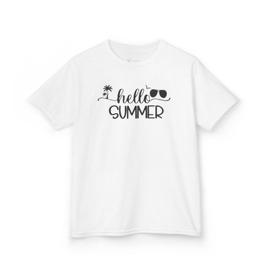 Gildan 5000B | Hello Summer Kids' Aloha T-Shirt | Toddler & Youth Summer Graphic Tee