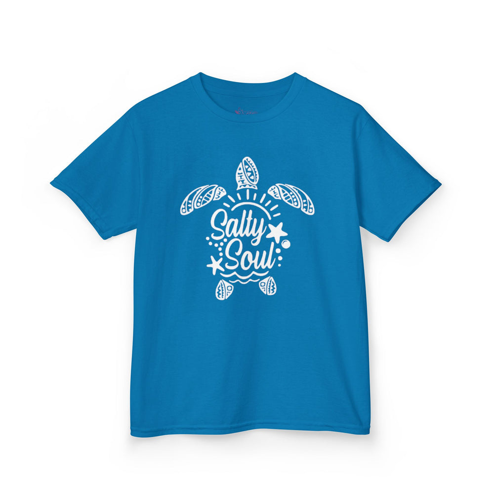 Gildan 5000B | Kids' "Salty Soul" Sea Turtle Graphic Tee