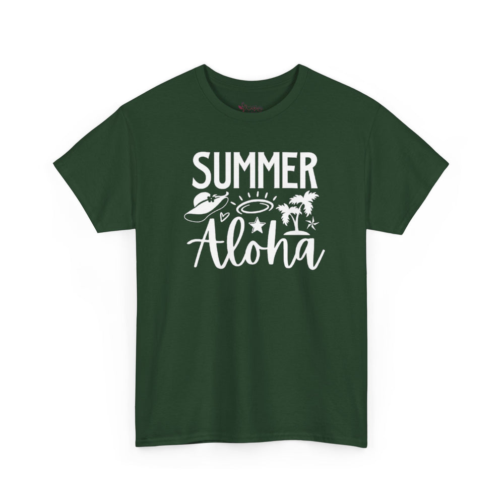 Gildan 5000 | Sun-Drenched Vibes: Retro Summer Aloha Unisex Softstyle Tee