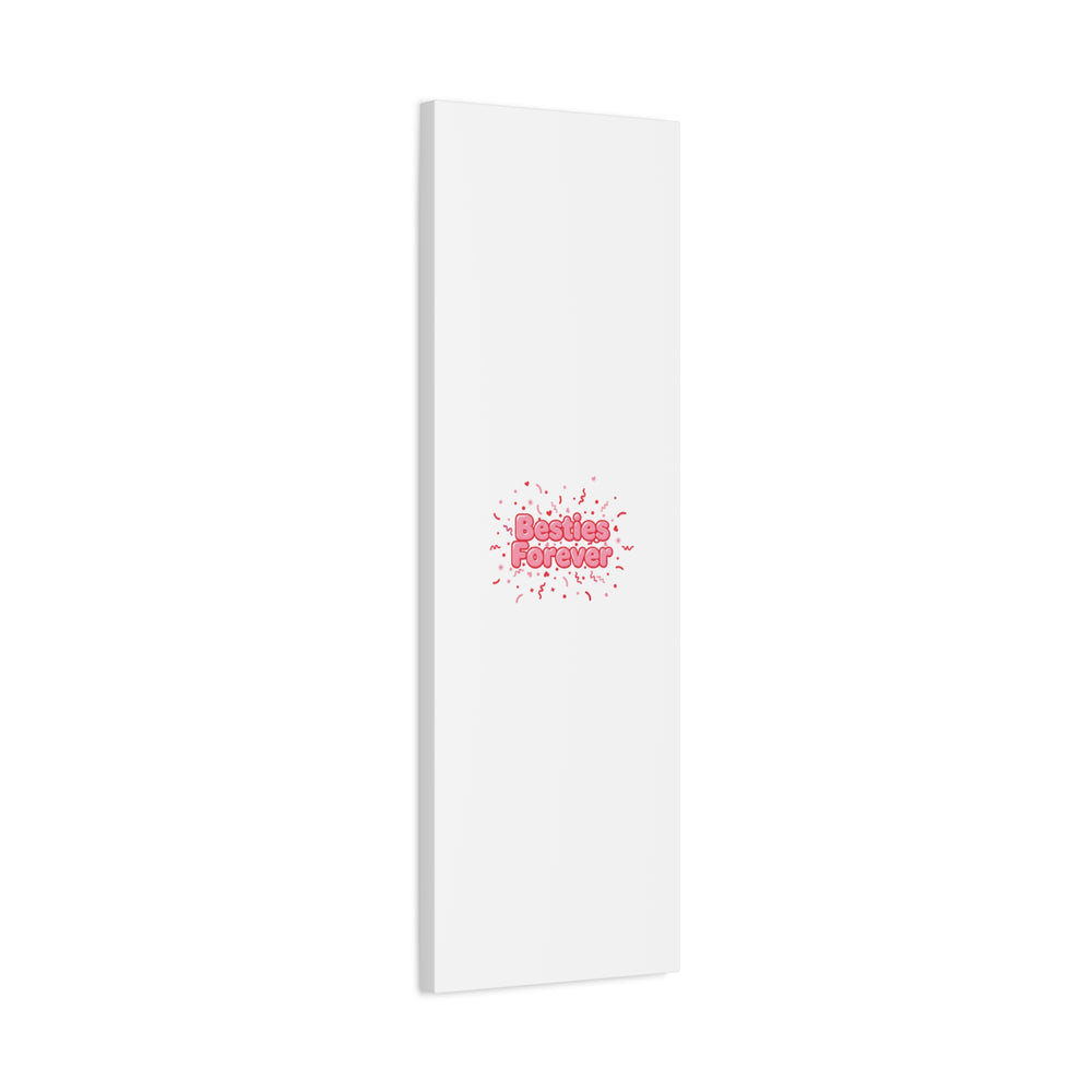 Besties Forever Canvas | Galentine’s Friendship Wall Art, Pink Confetti