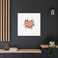 Independently Unloved Heart Print Canvas | Anti Valentine, Single Humor