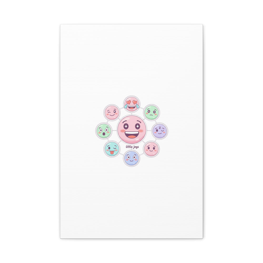 Hand-Drawn Emoticon Sticker Pattern Canvas | Cute Emoji Repeat Print