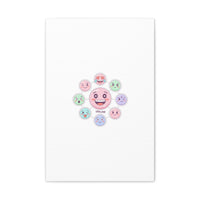 Hand-Drawn Emoticon Sticker Pattern Canvas | Cute Emoji Repeat Print