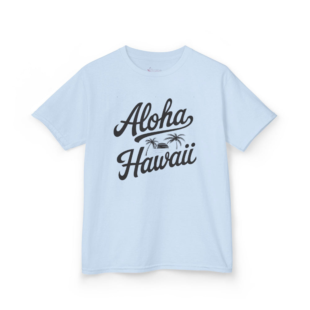 Gildan 5000B | Kids’ Tropical Vibes "Aloha Hawaii" Graphic Tee – Soft Cotton Summer T-Shirt