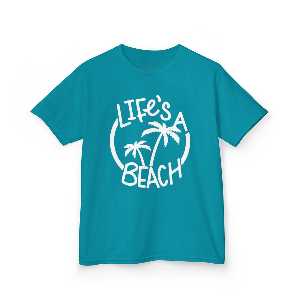 Gildan 5000B | Youth Paradise Beach T-Shirt – Comfortable Cotton Graphic Tee for Boys & Girls