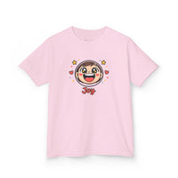 Gildan 5000B | "Joy" Sparkle Character Kids' Tee | Fun & Comfortable Youth T-Shirt | Kids T‑Shirt — Cute Smiling Character "Joy" Graphic